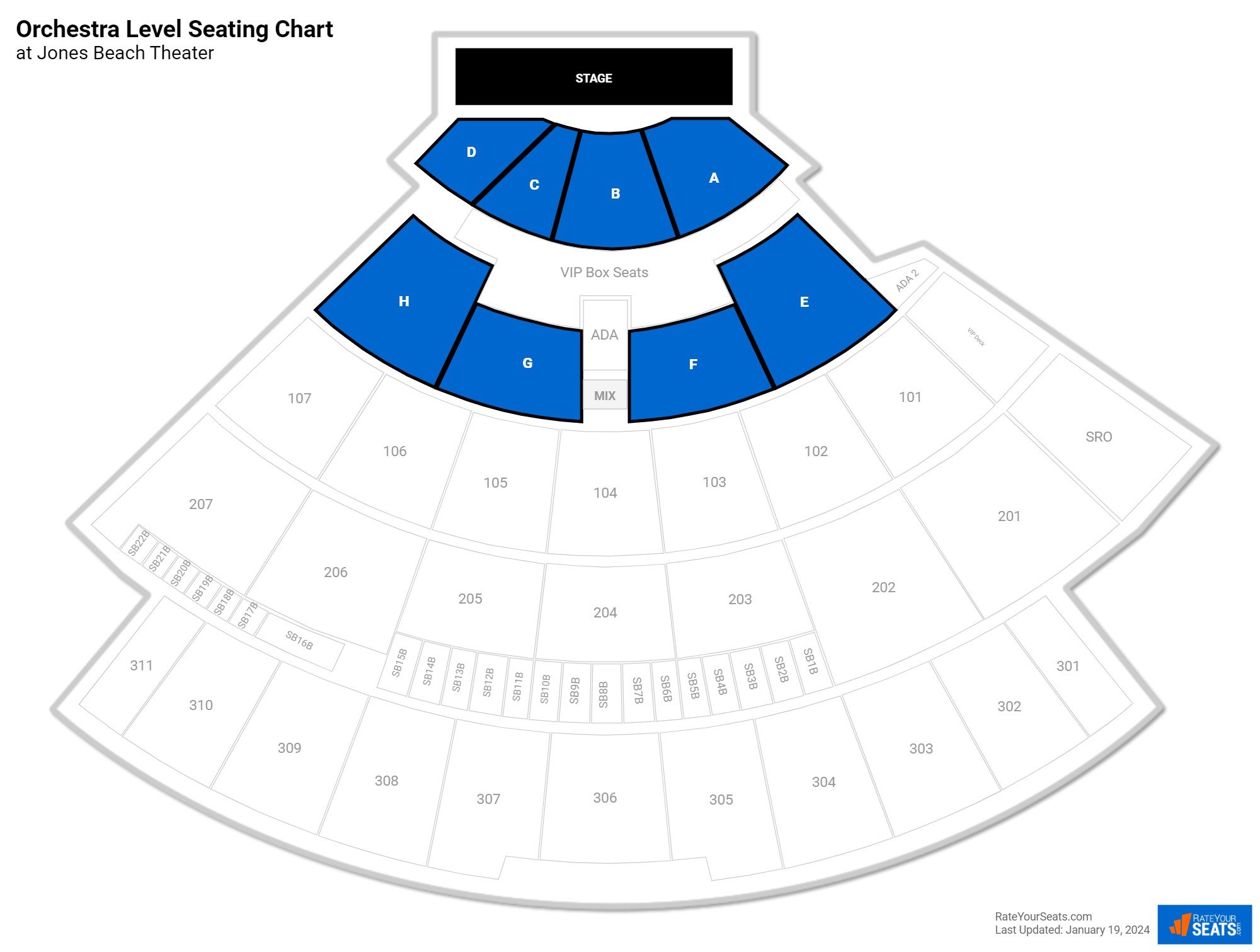 Jones Beach Seating Chart View