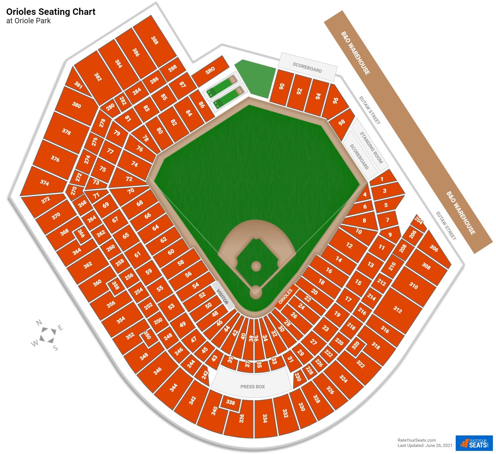 Orioles Seating Chart At Oriole Park 
