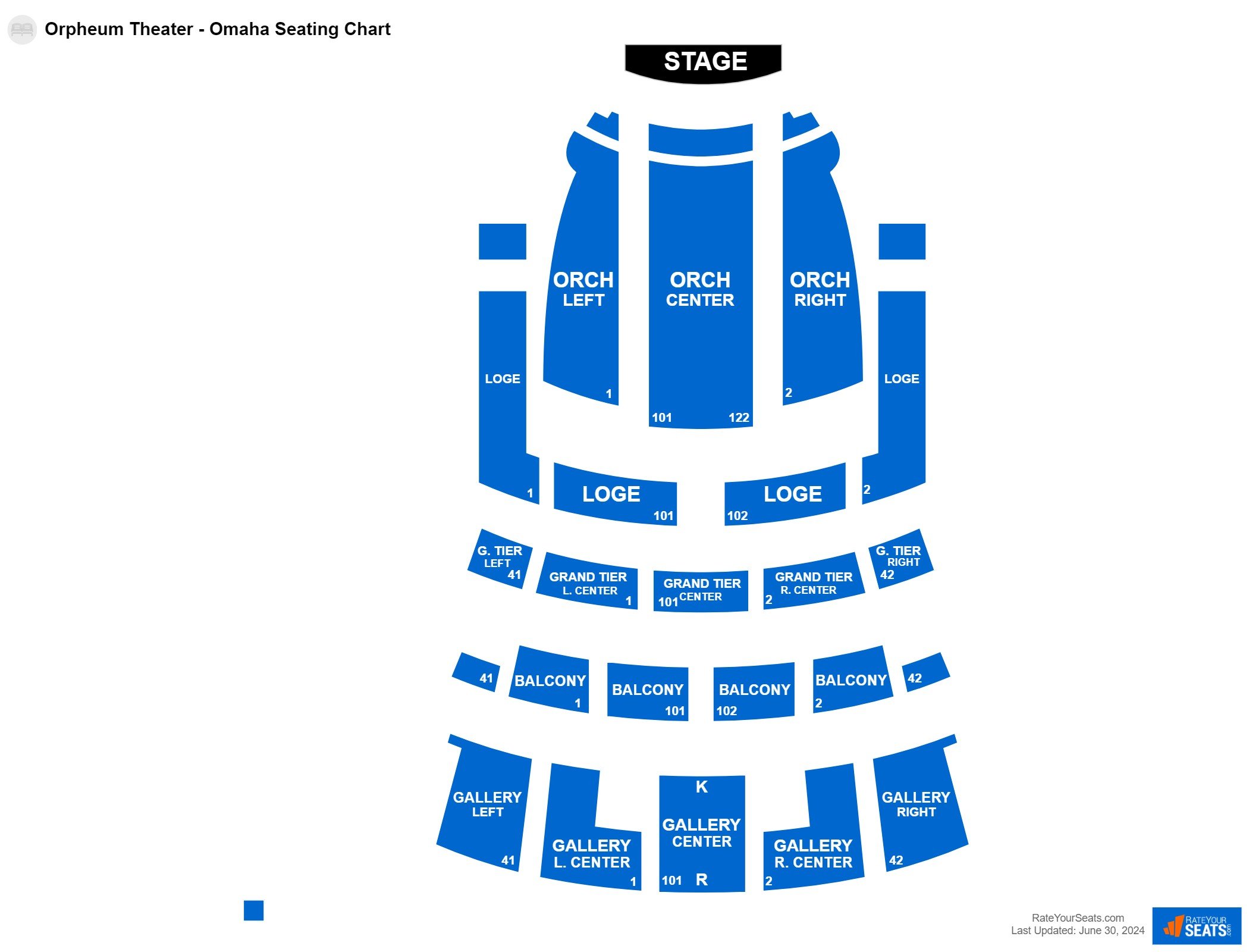 Family seating chart at Orpheum Theater - Omaha