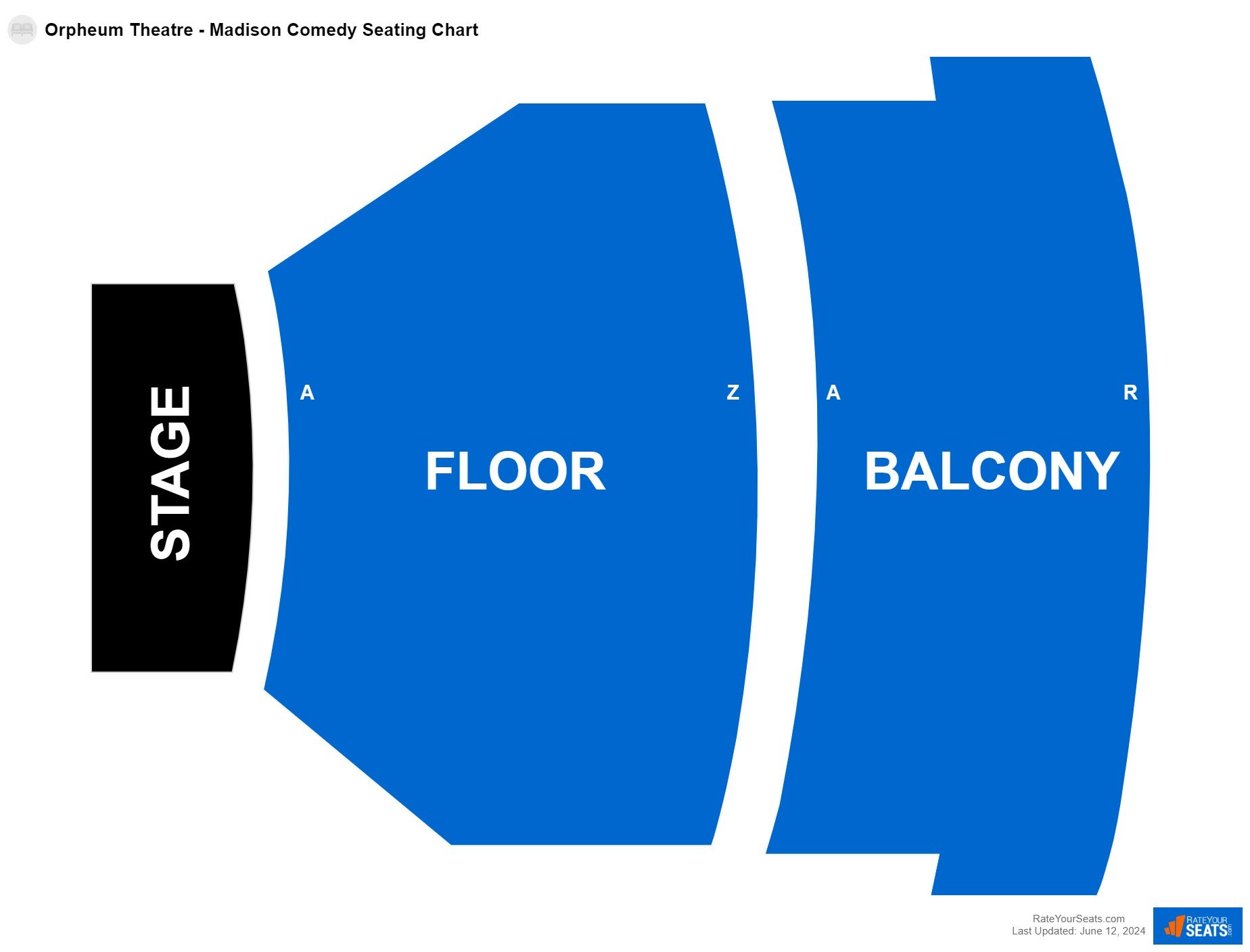 Comedy seating chart at Orpheum Theatre - Madison