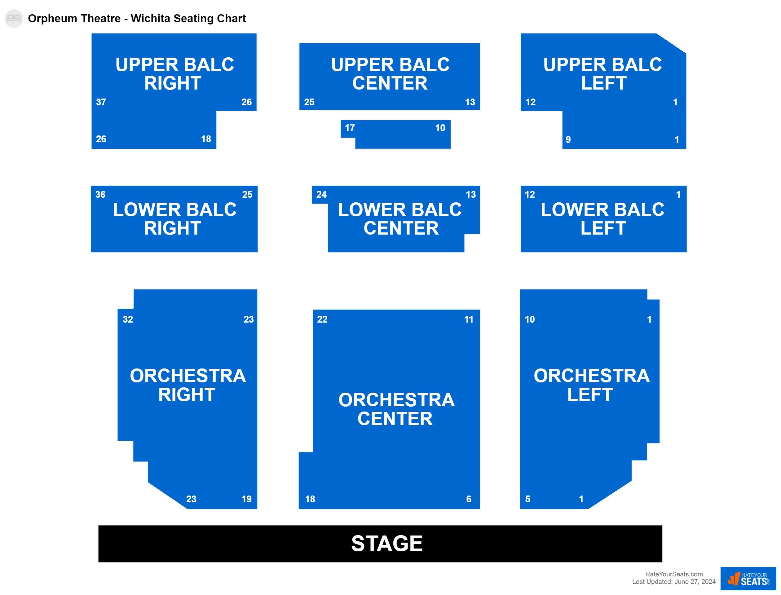 Comedy seating chart at Orpheum Theatre - Wichita