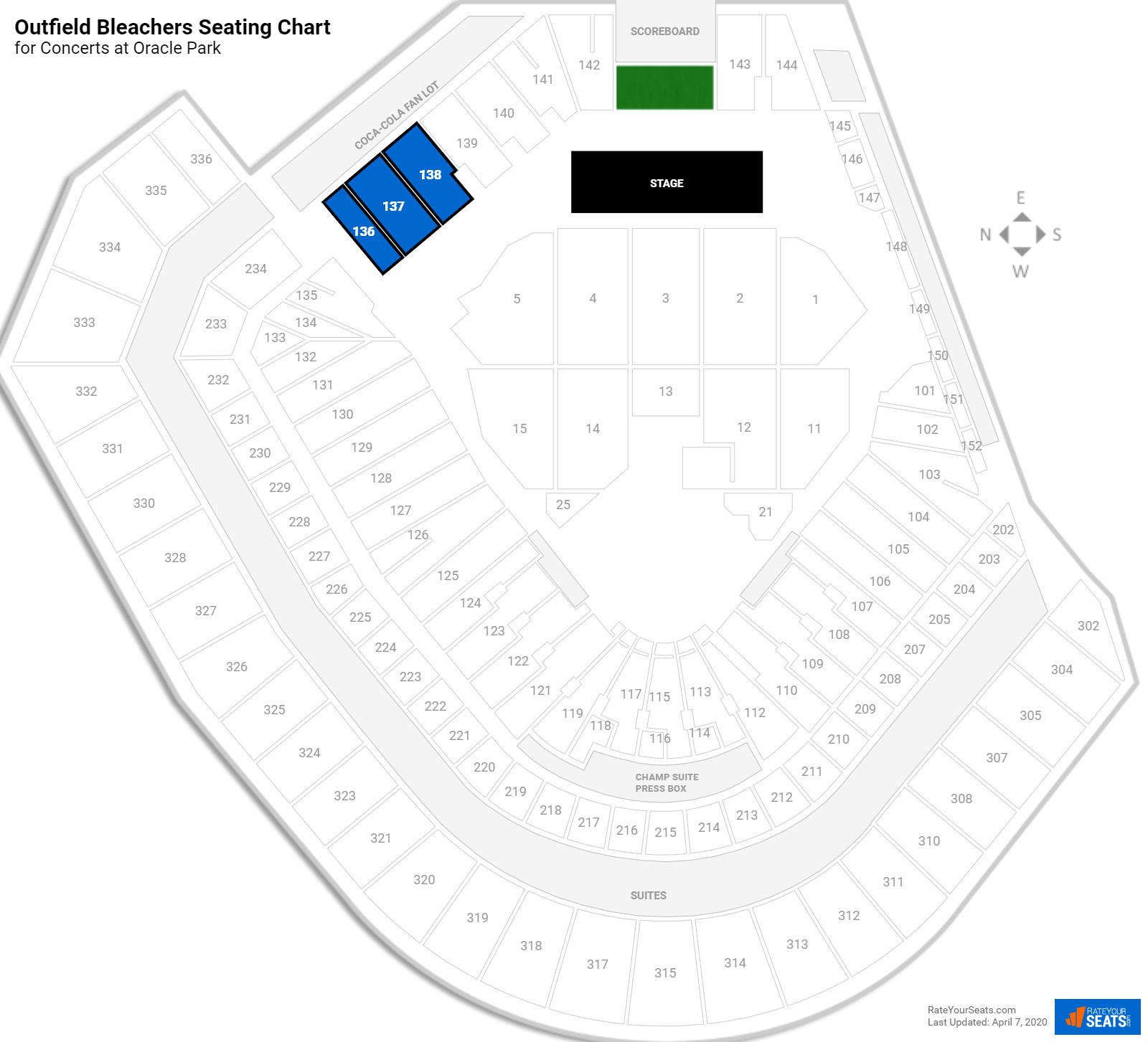 Oracle Park Seating for Concerts