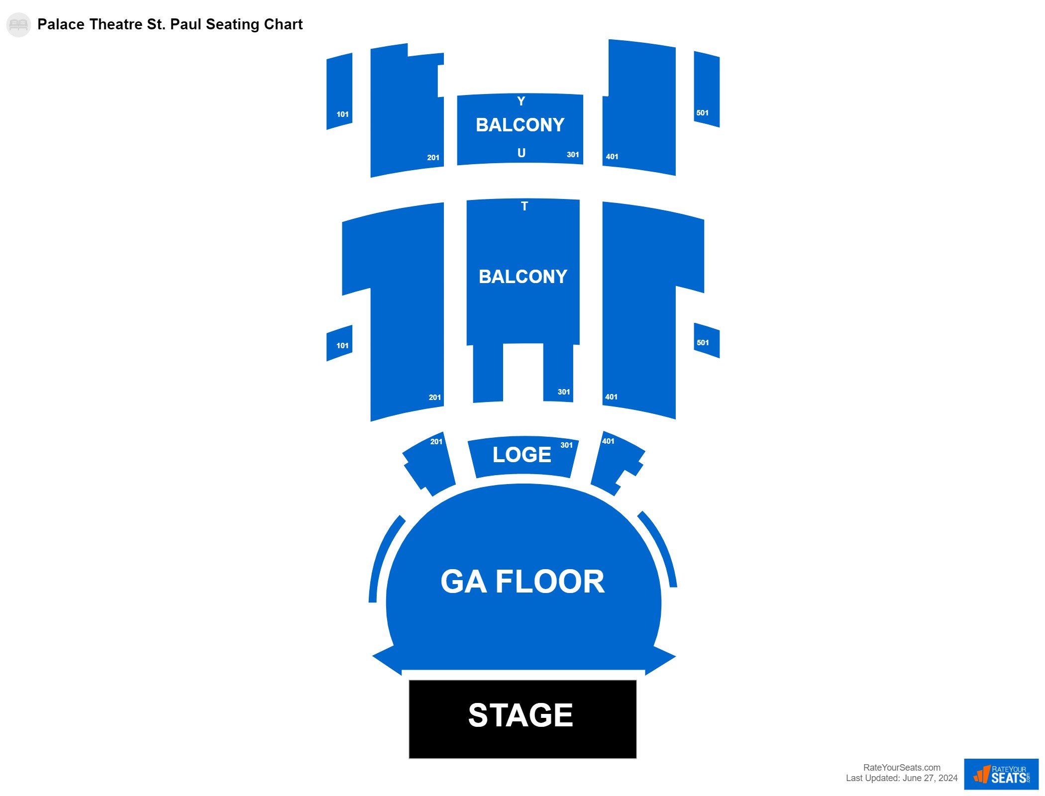 Concert seating chart at Palace Theatre St. Paul