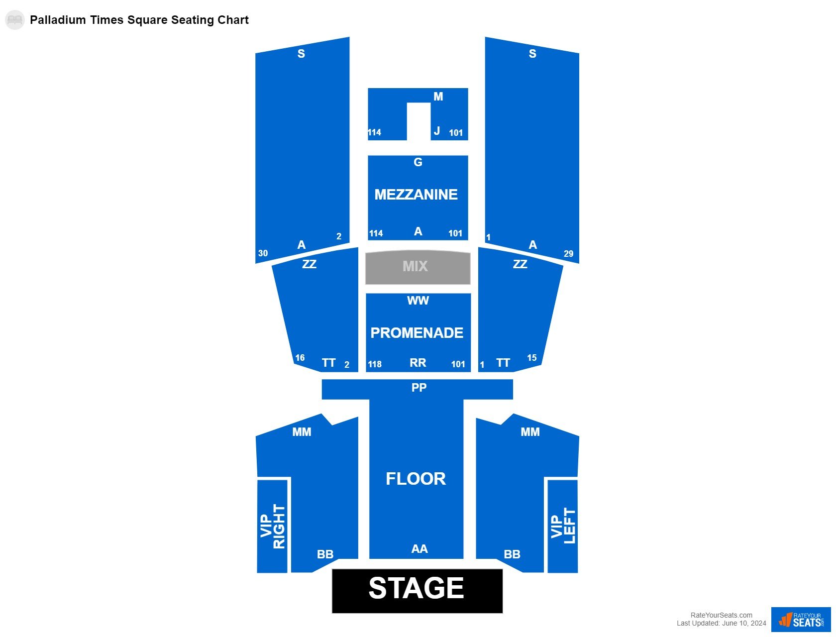 Palladium Times Square Seating Chart