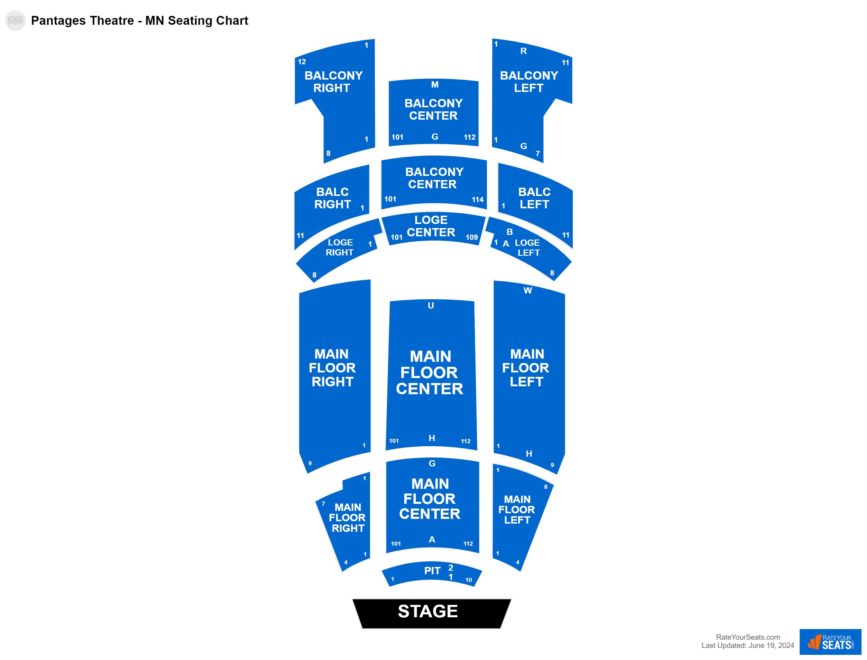 Pantages Theatre - MN Seating Chart - RateYourSeats.com