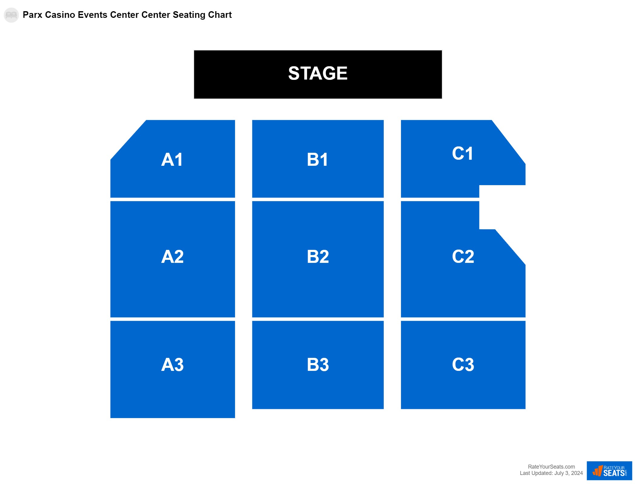 Comedy seating chart at Parx Casino and Racing