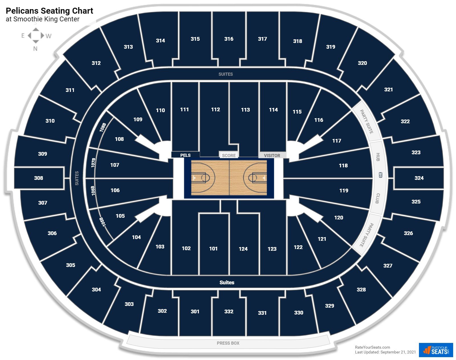 New Orleans Pelicans Seating Chart