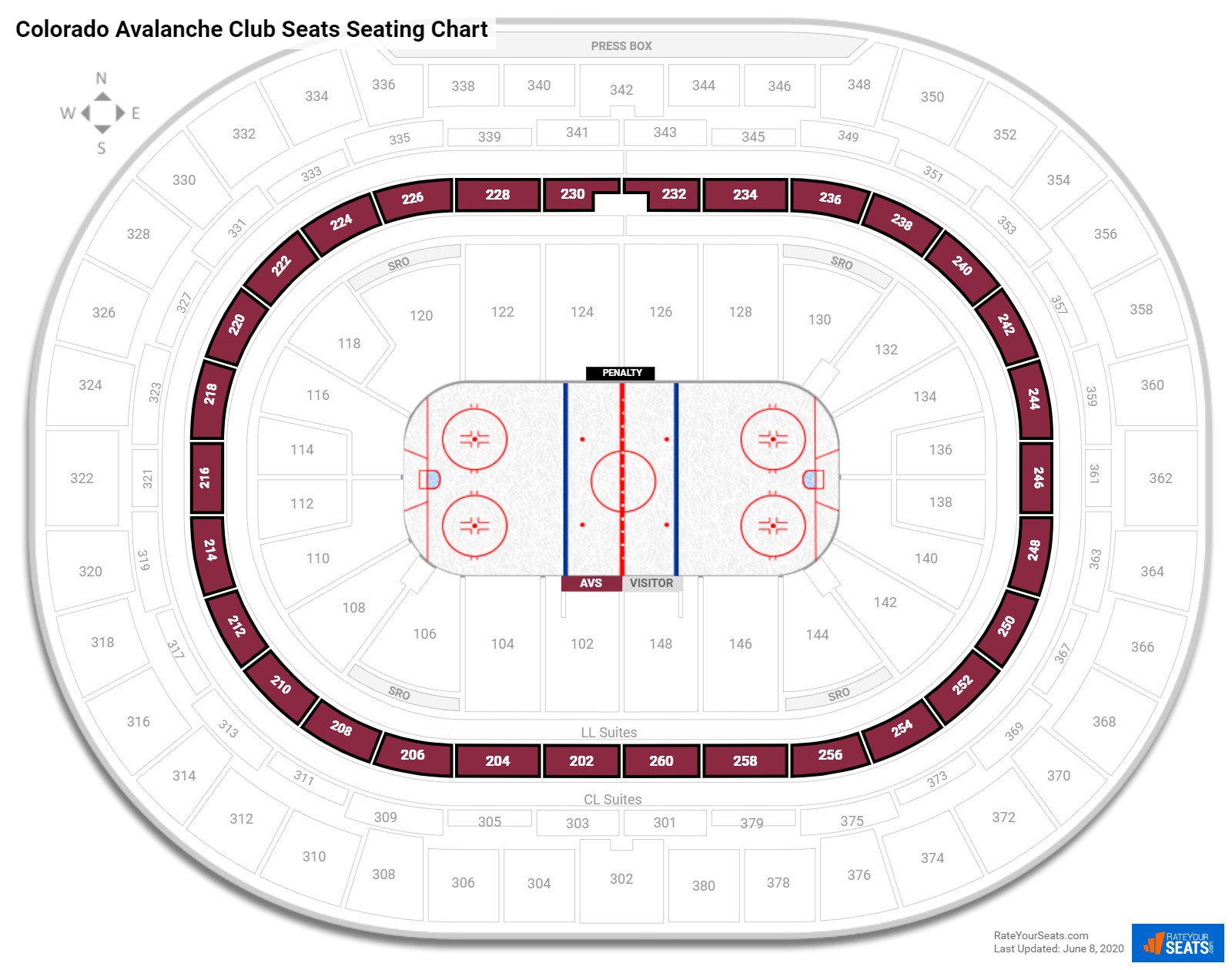 Detailed Pepsi Center Seating Chart With Seat Numbers