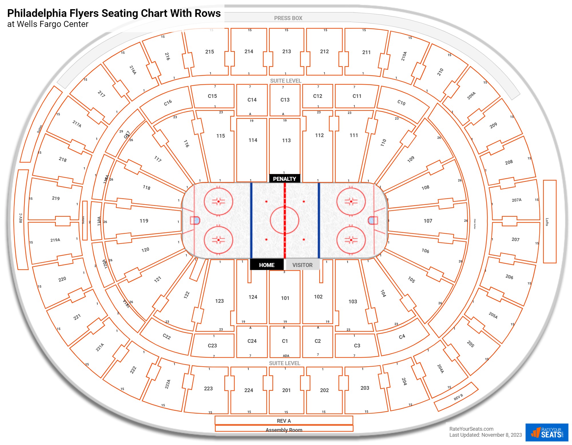 Philadelphia Flyers Seating Charts at Wells Fargo Center