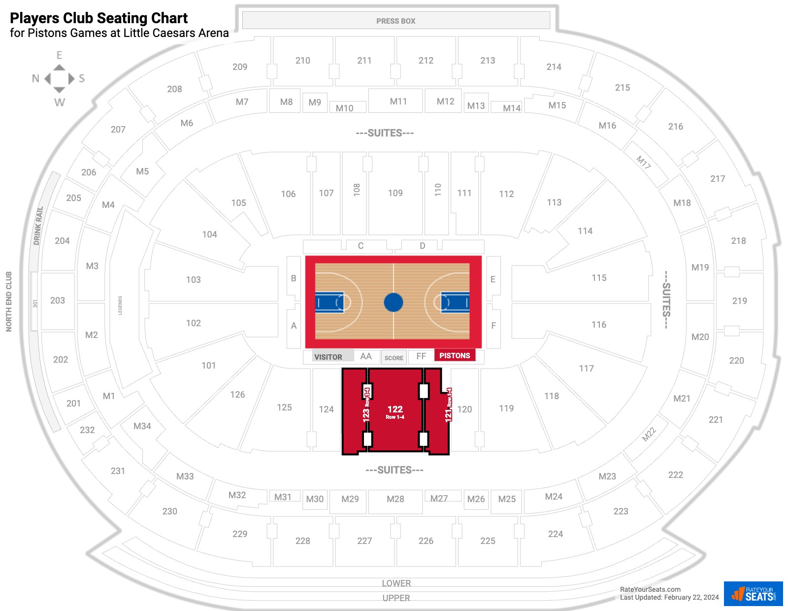 Detroit Pistons Seating Chart - In Play! magazine