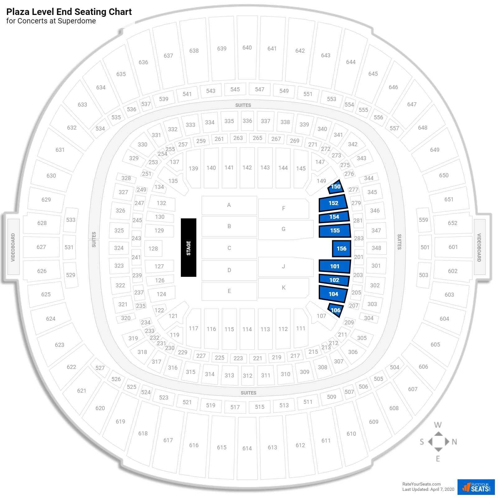 Superdome Seating for Concerts - RateYourSeats.com