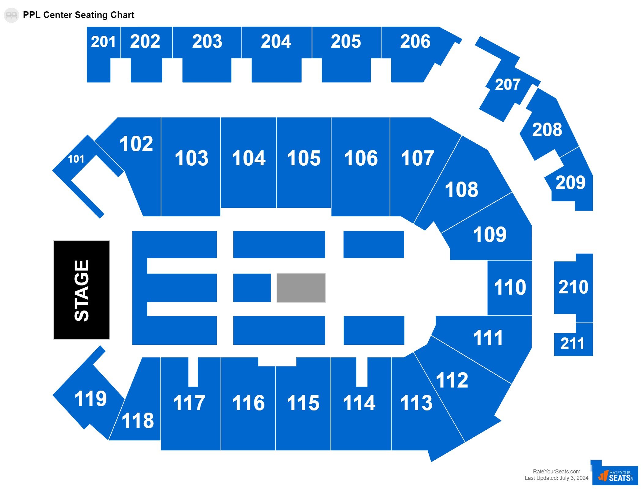 Concert seating chart at PPL Center