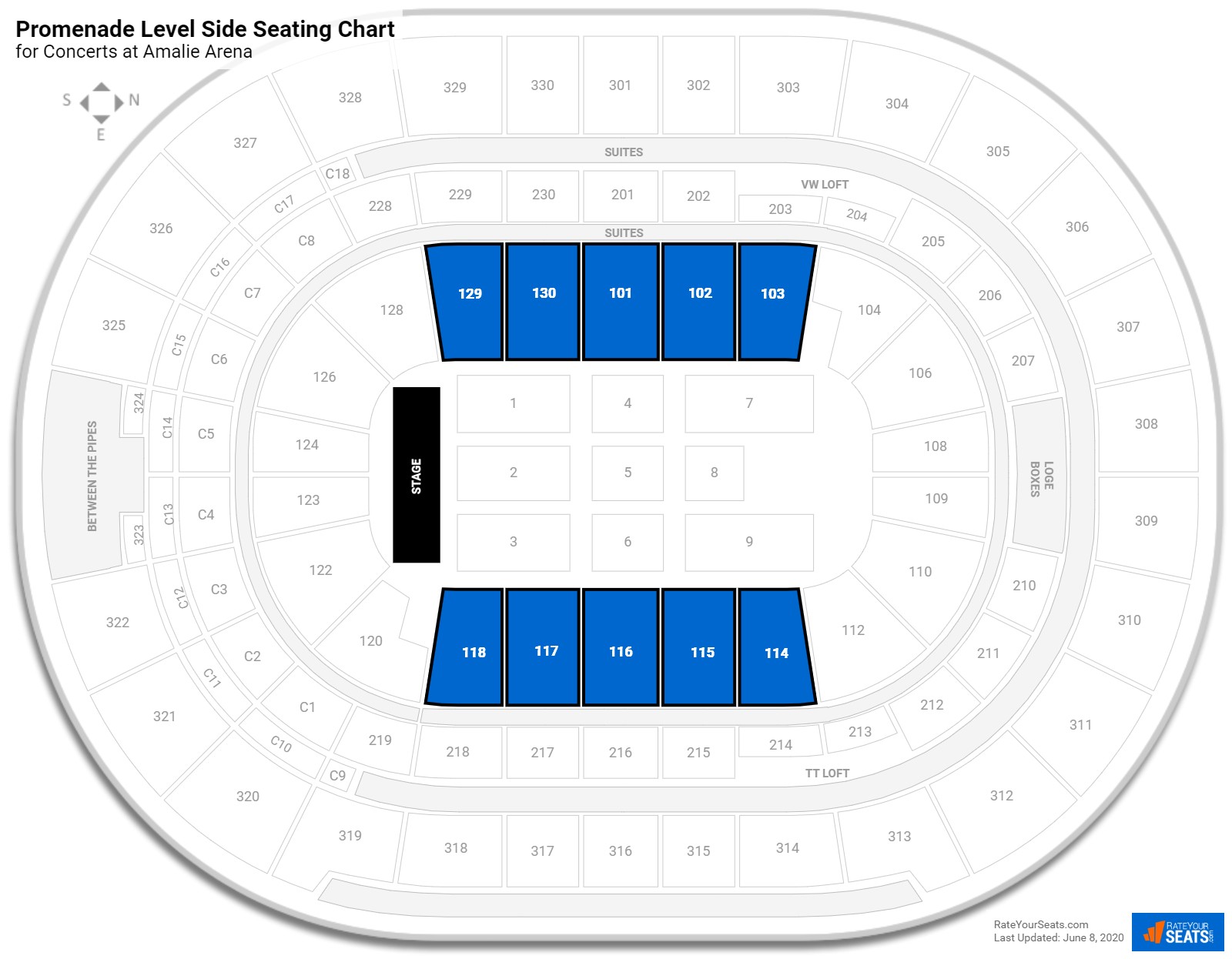 Amalie Arena Seating Chart Promenade | Elcho Table