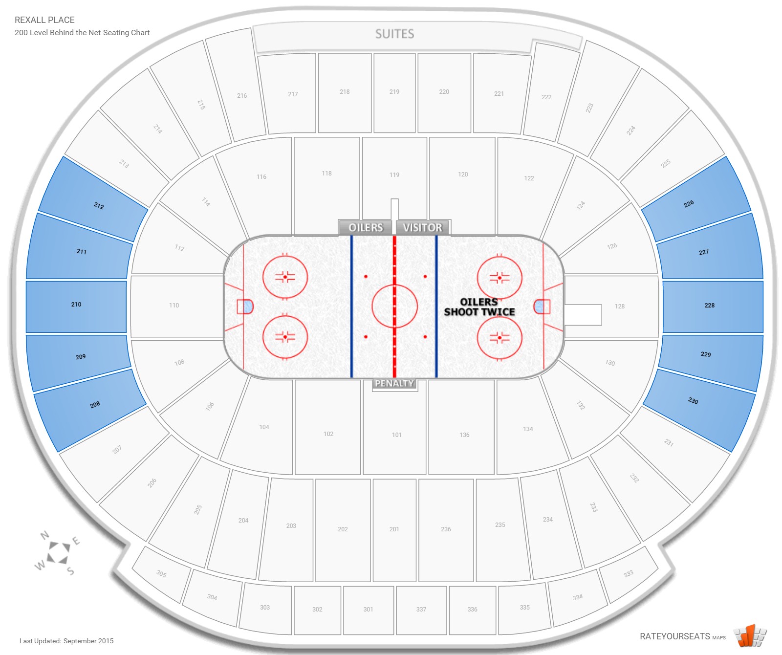 200 Level Behind the Net - Rexall Place Hockey Seating - RateYourSeats.com