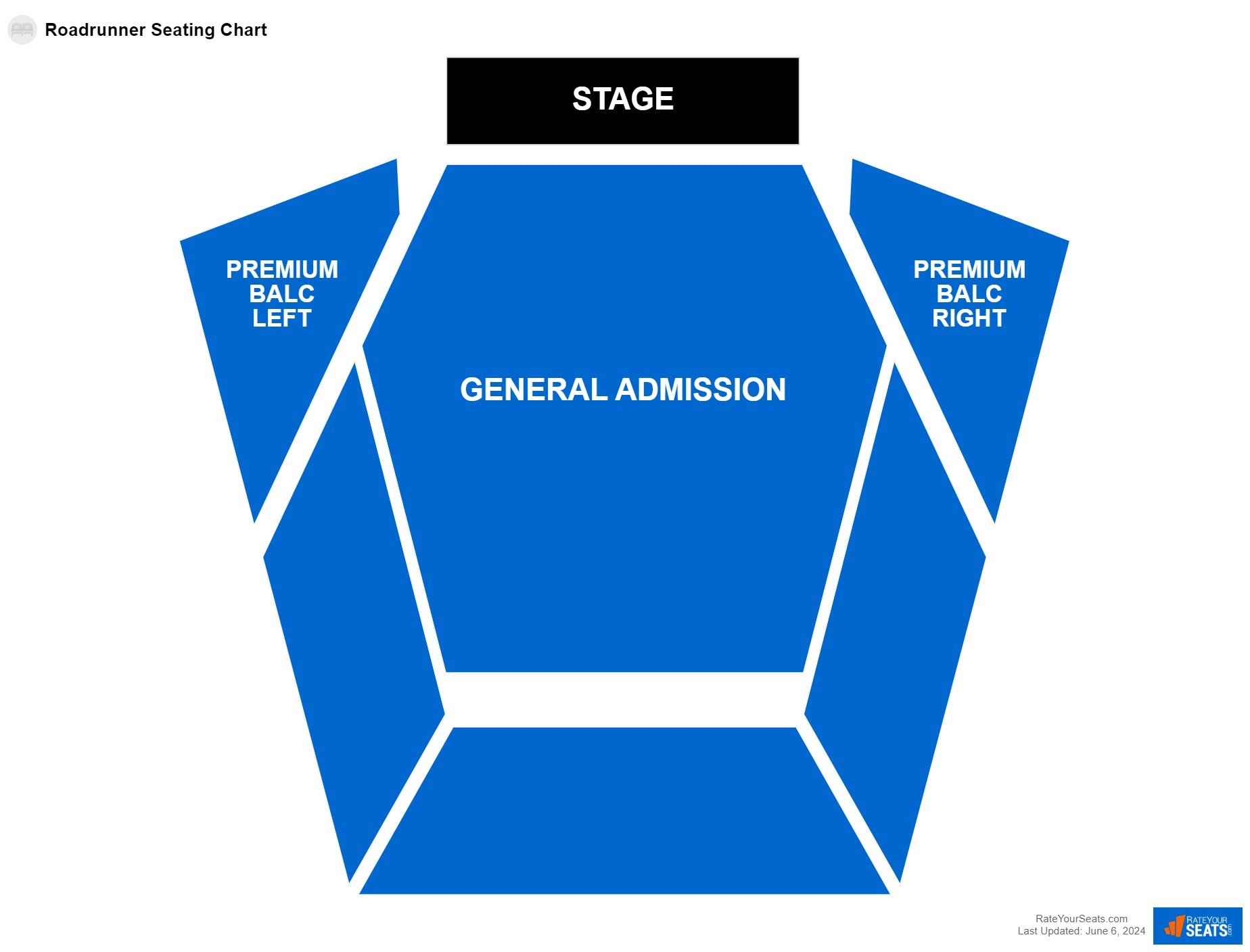 Concert seating chart at Roadrunner