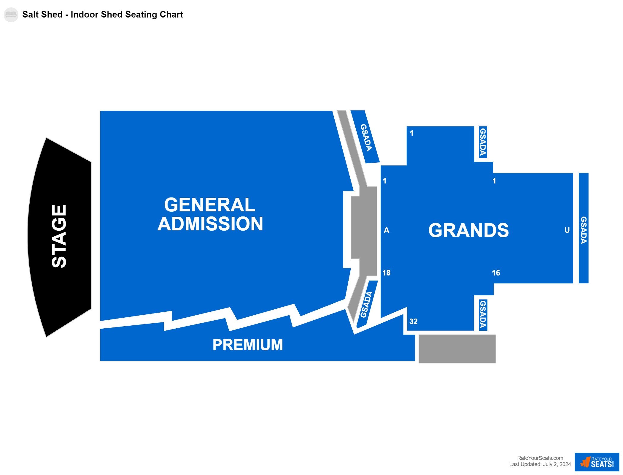 Concert seating chart at Salt Shed - Indoor Shed