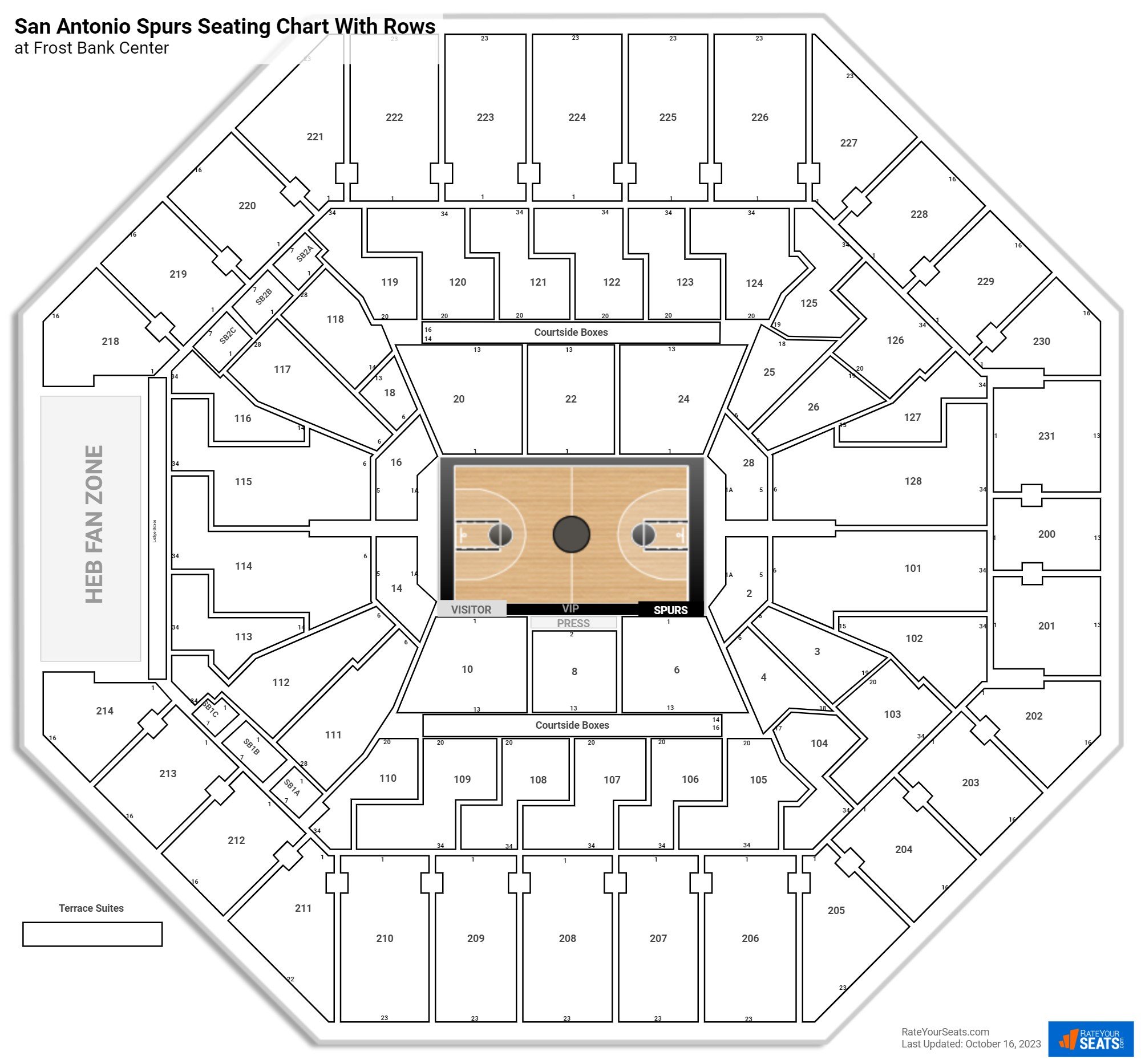 Frost Bank Center Seating Charts