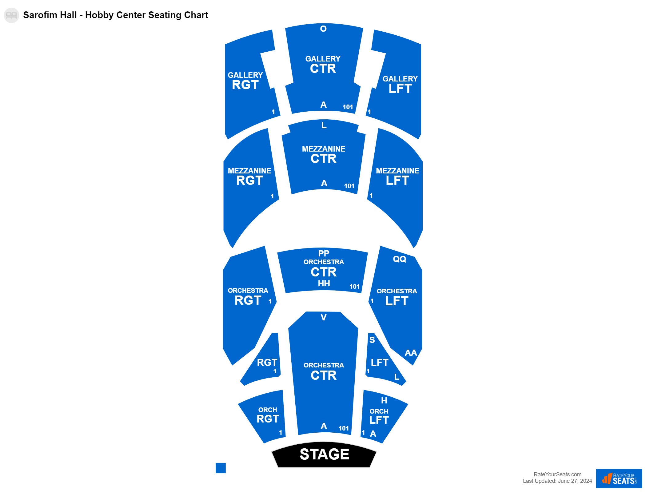 Sarofim Hall - Hobby Center Seating Chart - RateYourSeats.com