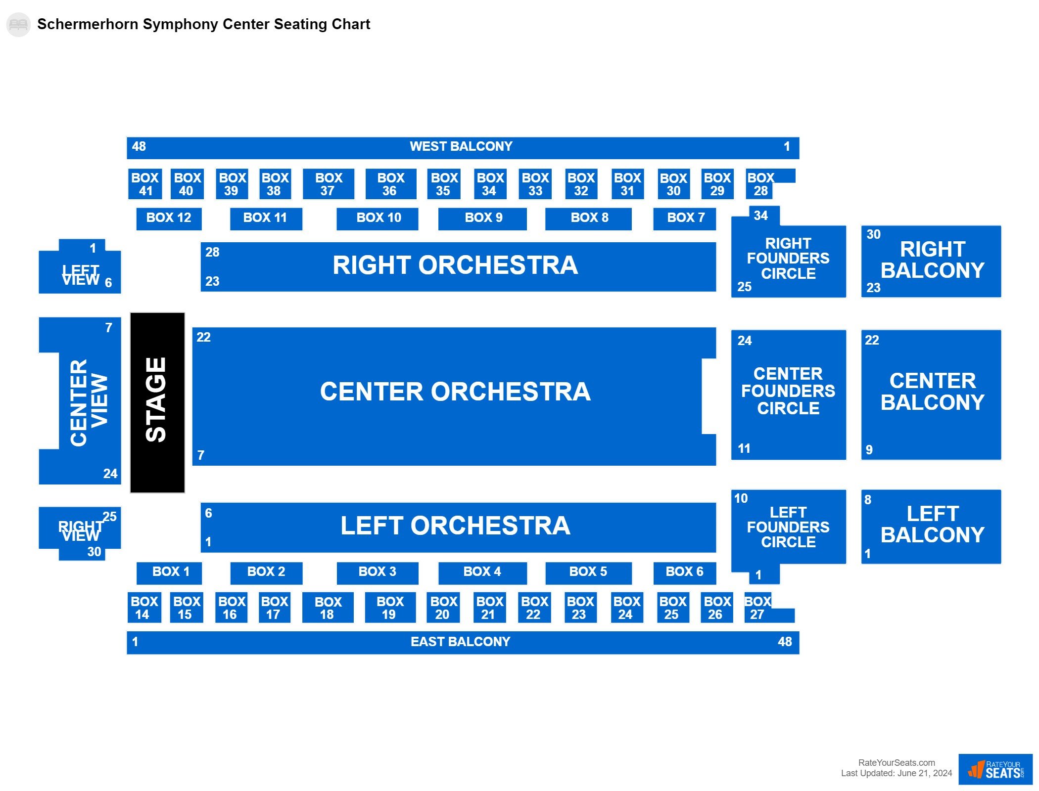Concert seating chart at Schermerhorn Symphony Center