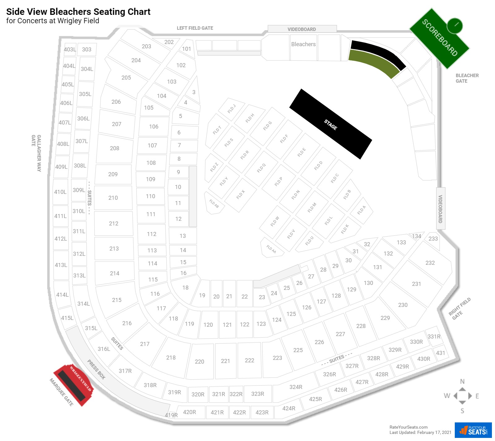 Wrigley Field Seating for Concerts