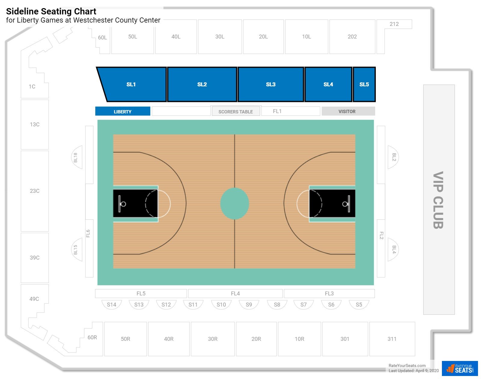 Westchester County Center Seating for Basketball