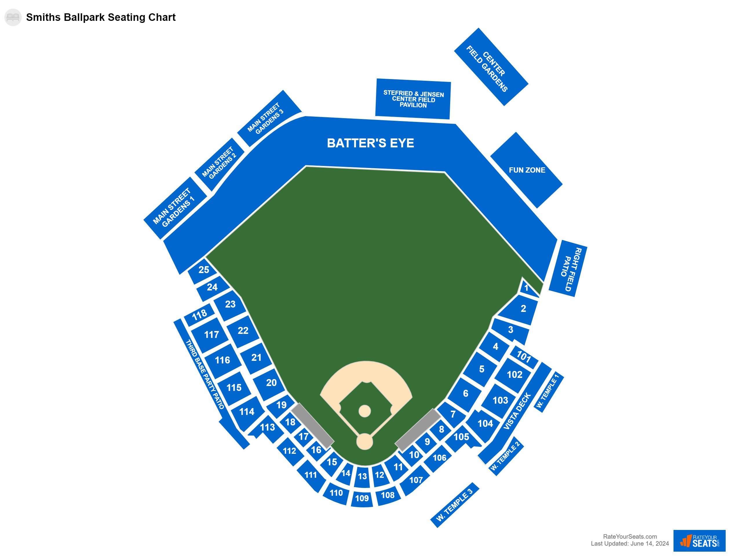 Baseball seating chart at Daybreak Field at America First Square