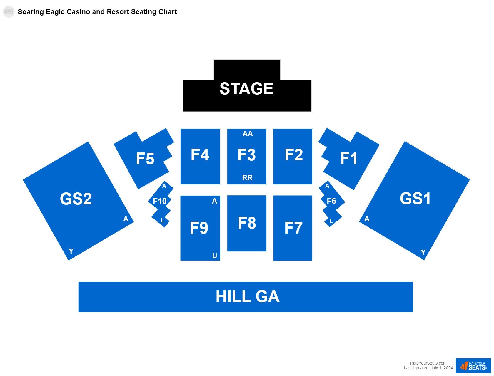 Concert seating chart at Soaring Eagle Casino and Resort