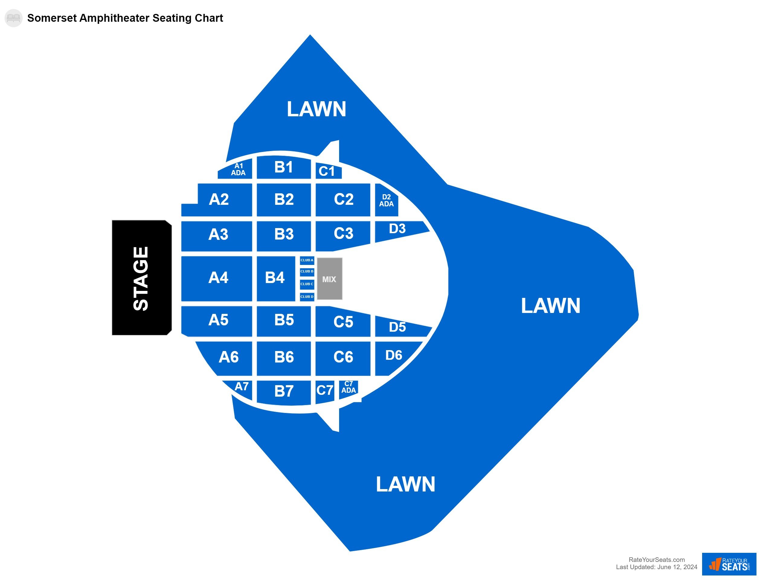 Concert seating chart at Somerset Amphitheater