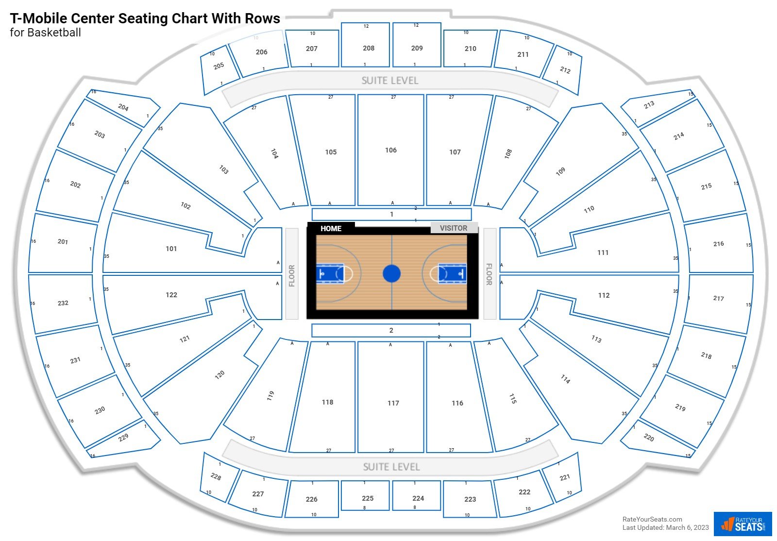 Sprint Center Detailed Seating Chart Seat Numbers Elcho Table