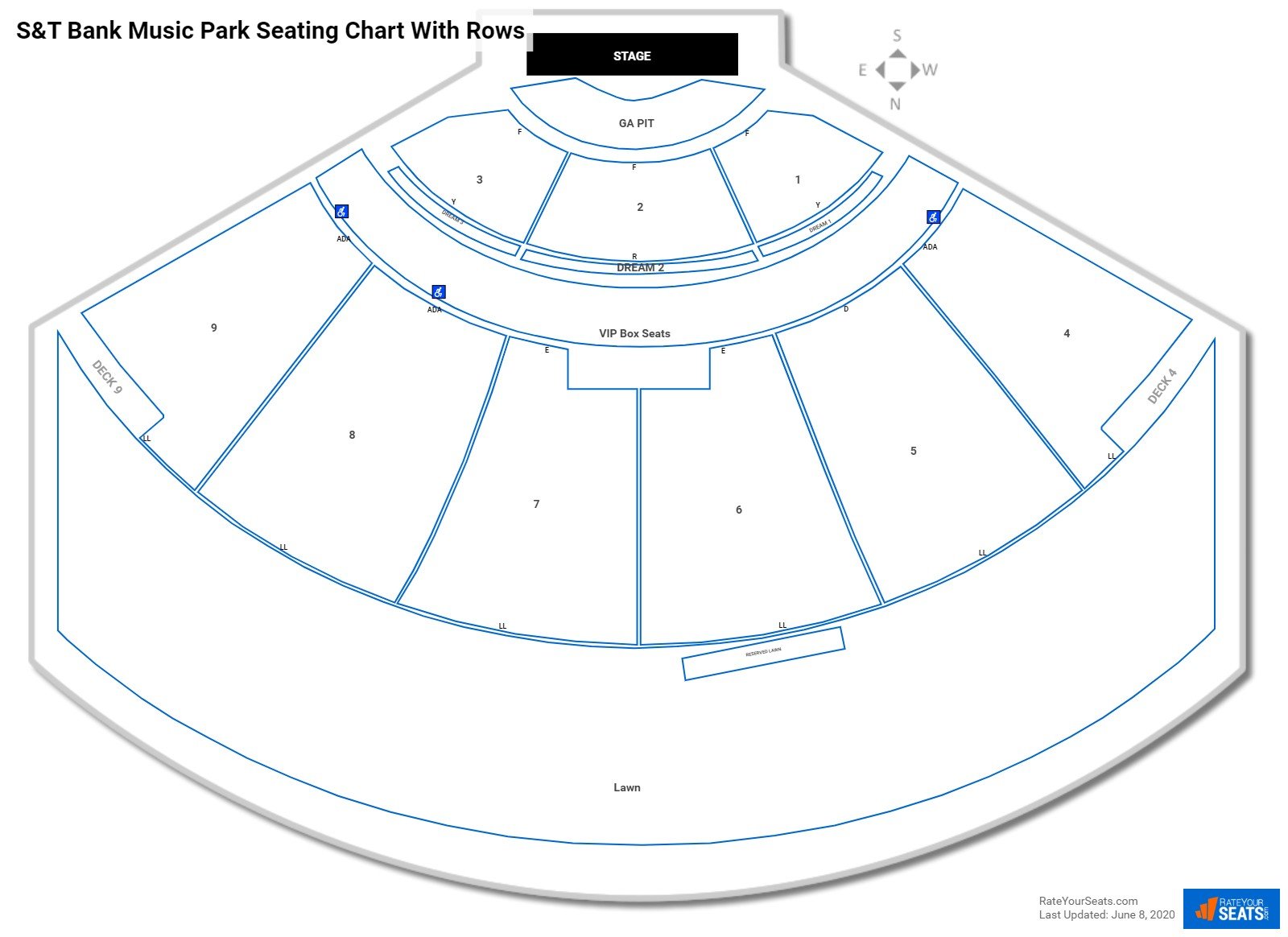 First Niagara Pavilion Seating Chart With Seat Numbers