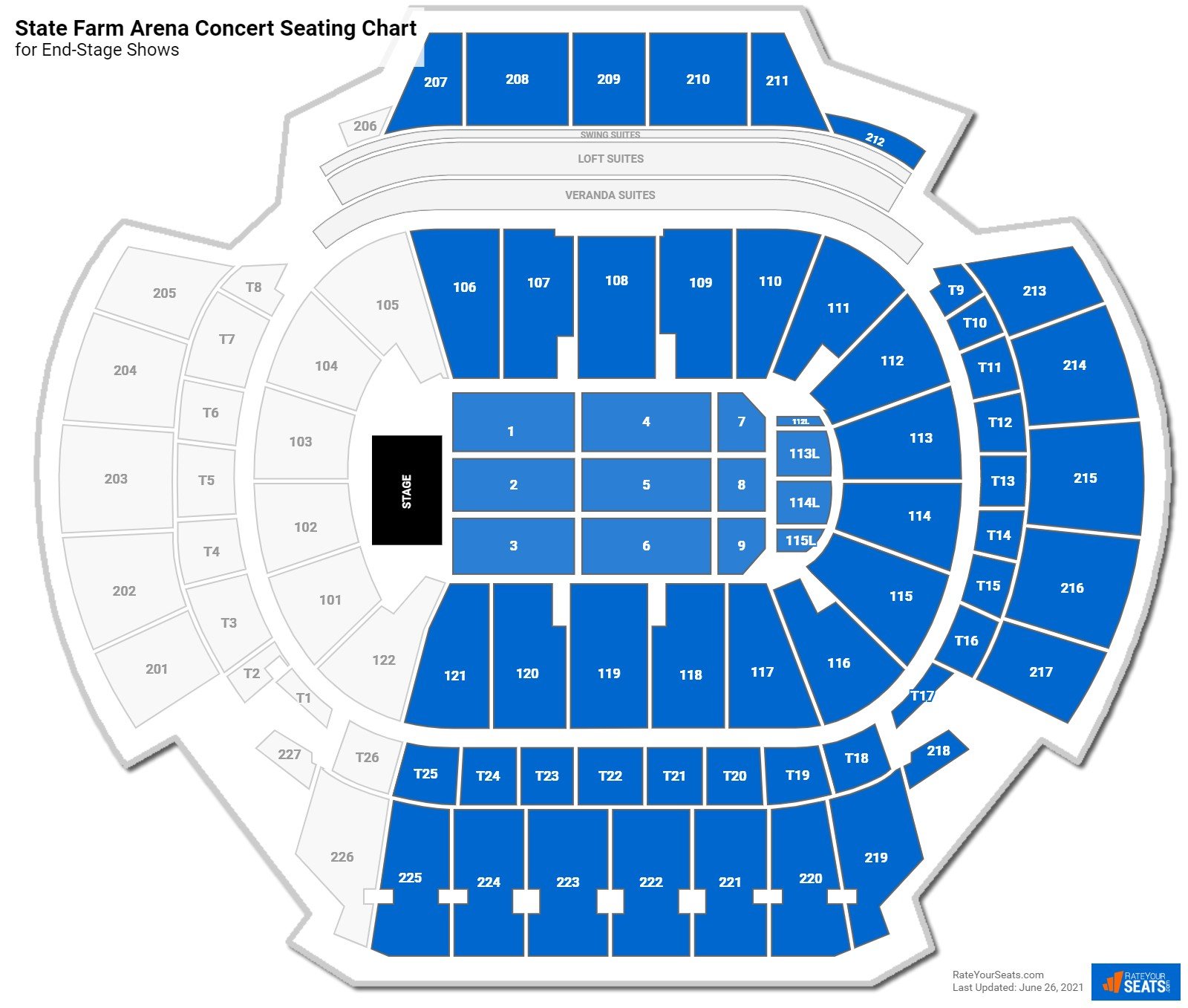 State Farm Arena Seating Chart + Rows, Seat Numbers and Club Seats