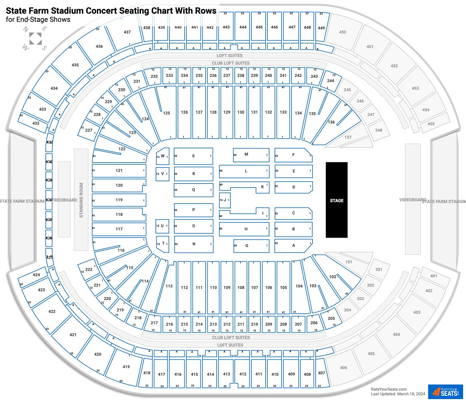 State Farm Stadium Seating Charts for Concerts - RateYourSeats.com