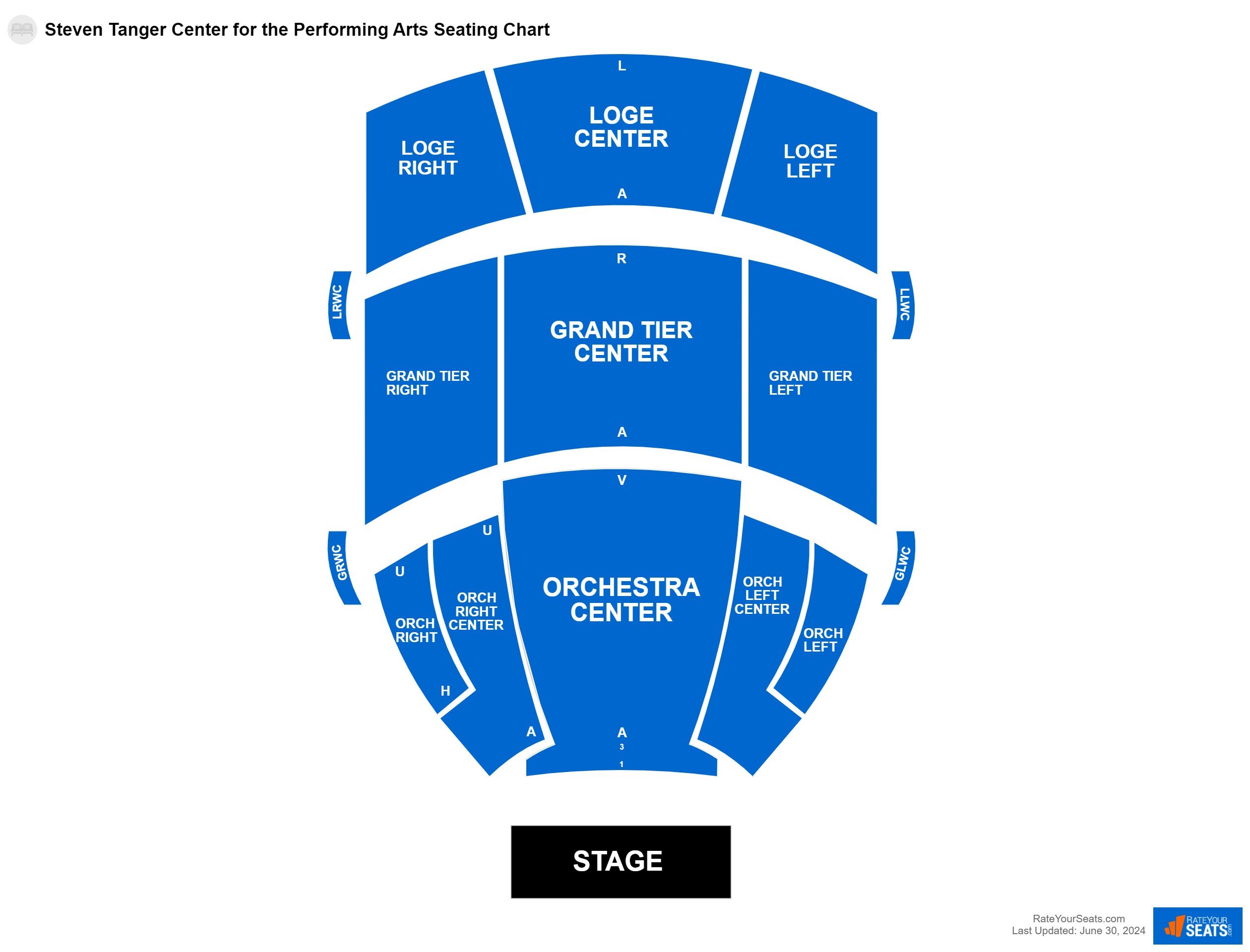 Steven Tanger Center for the Performing Arts Seating Chart