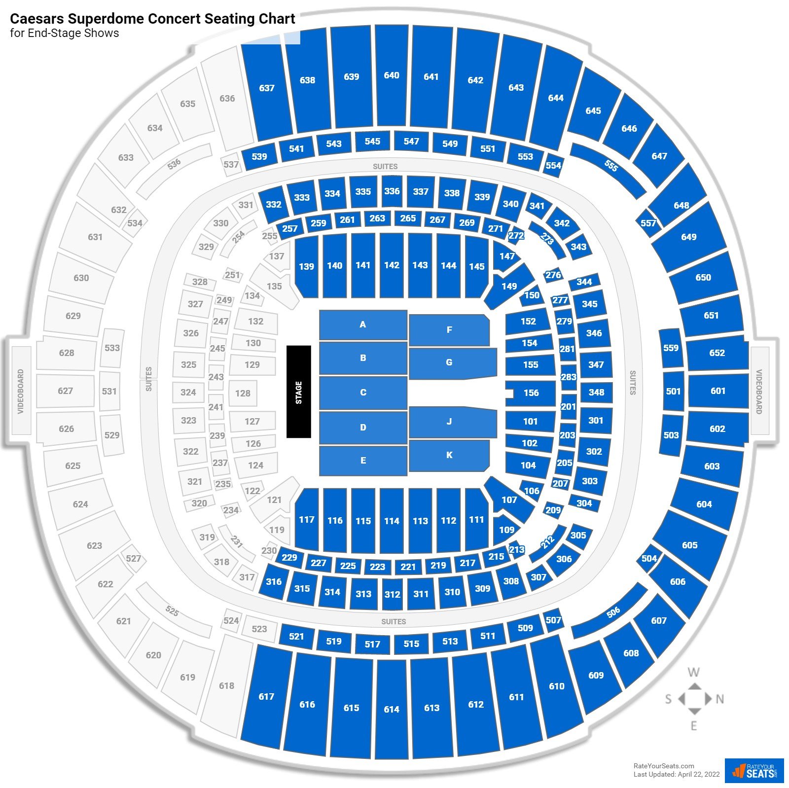 Section 155 at Superdome for Concerts