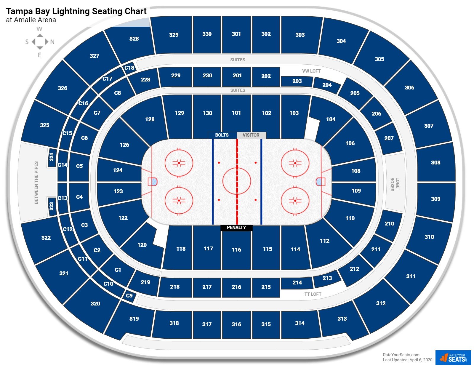 Section 101 - Amalie Arena Seating Chart With Rows And Seat