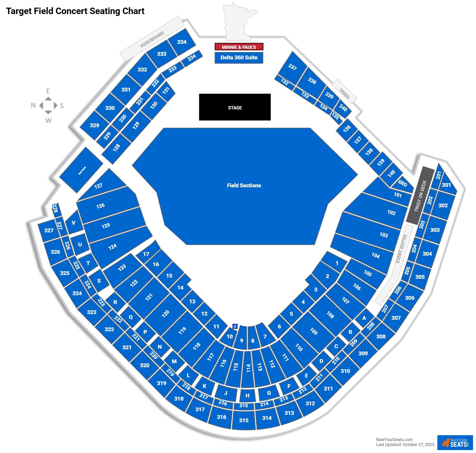 Target Field Concert Seating Chart