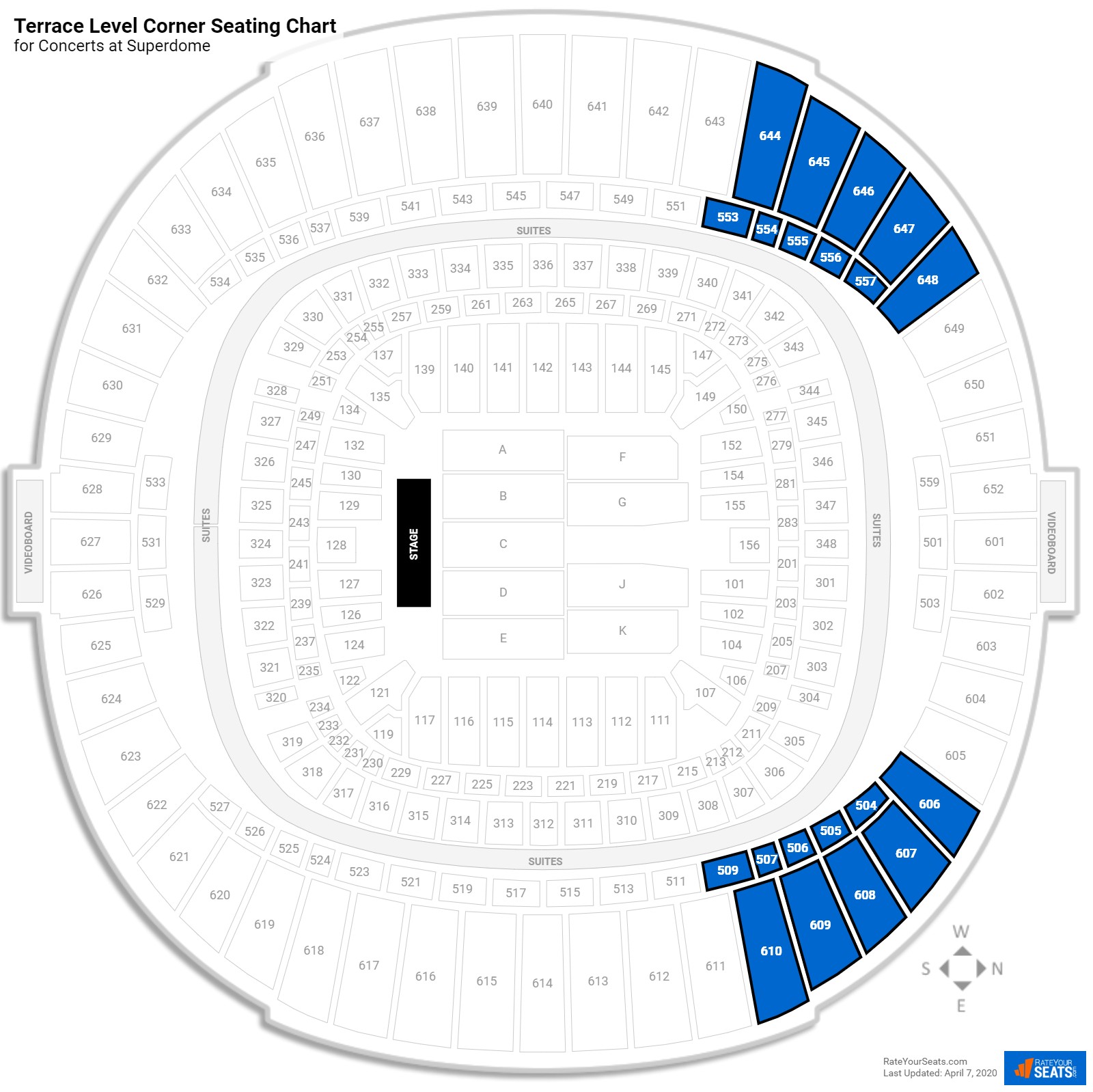 Superdome Seating for Concerts