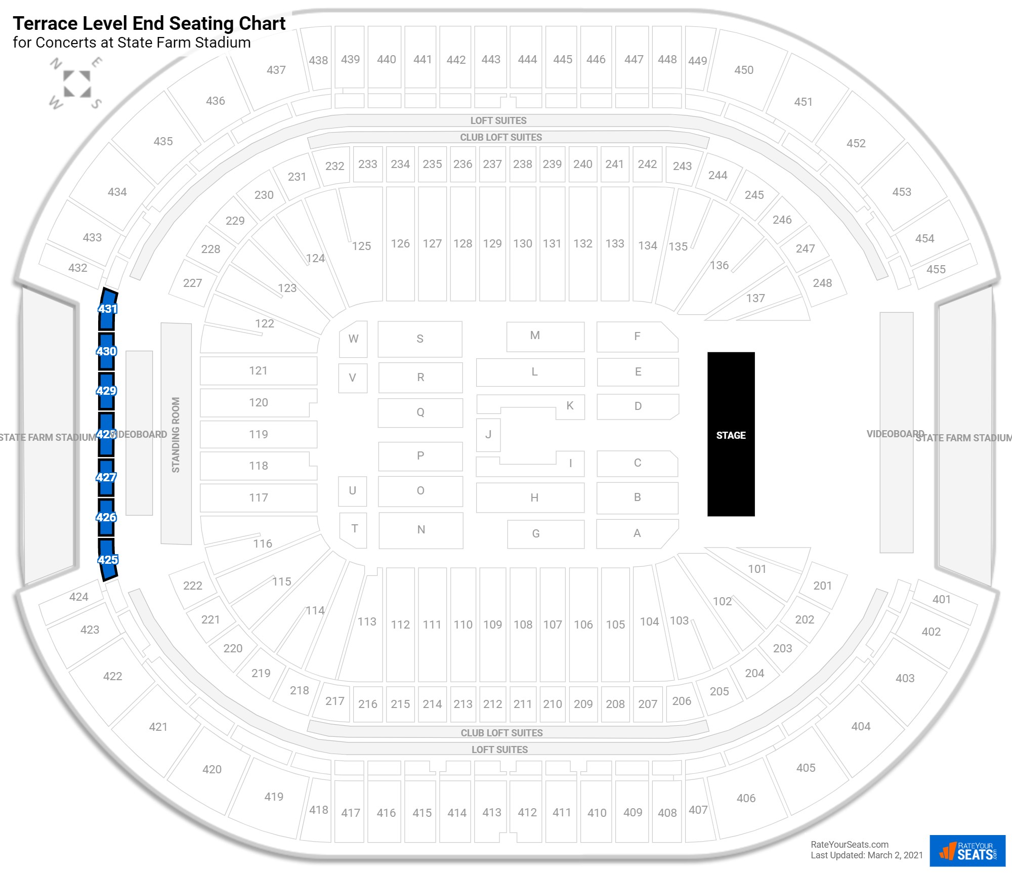 State Farm Stadium Seating for Concerts - RateYourSeats.com