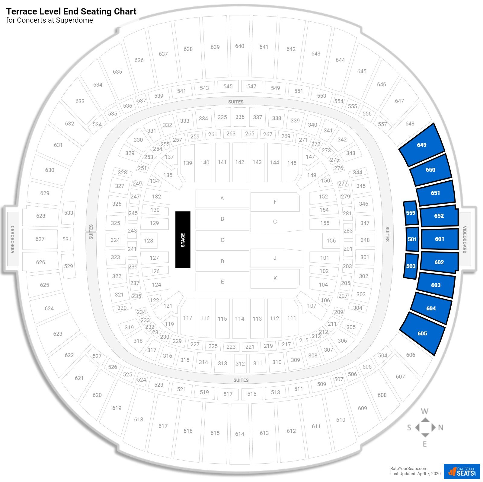 Superdome Seating for Concerts - RateYourSeats.com