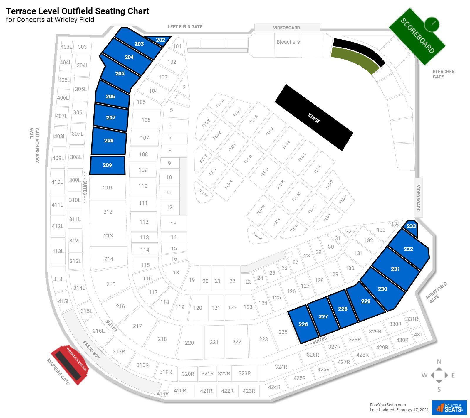 Wrigley Field Seating for Concerts - RateYourSeats.com