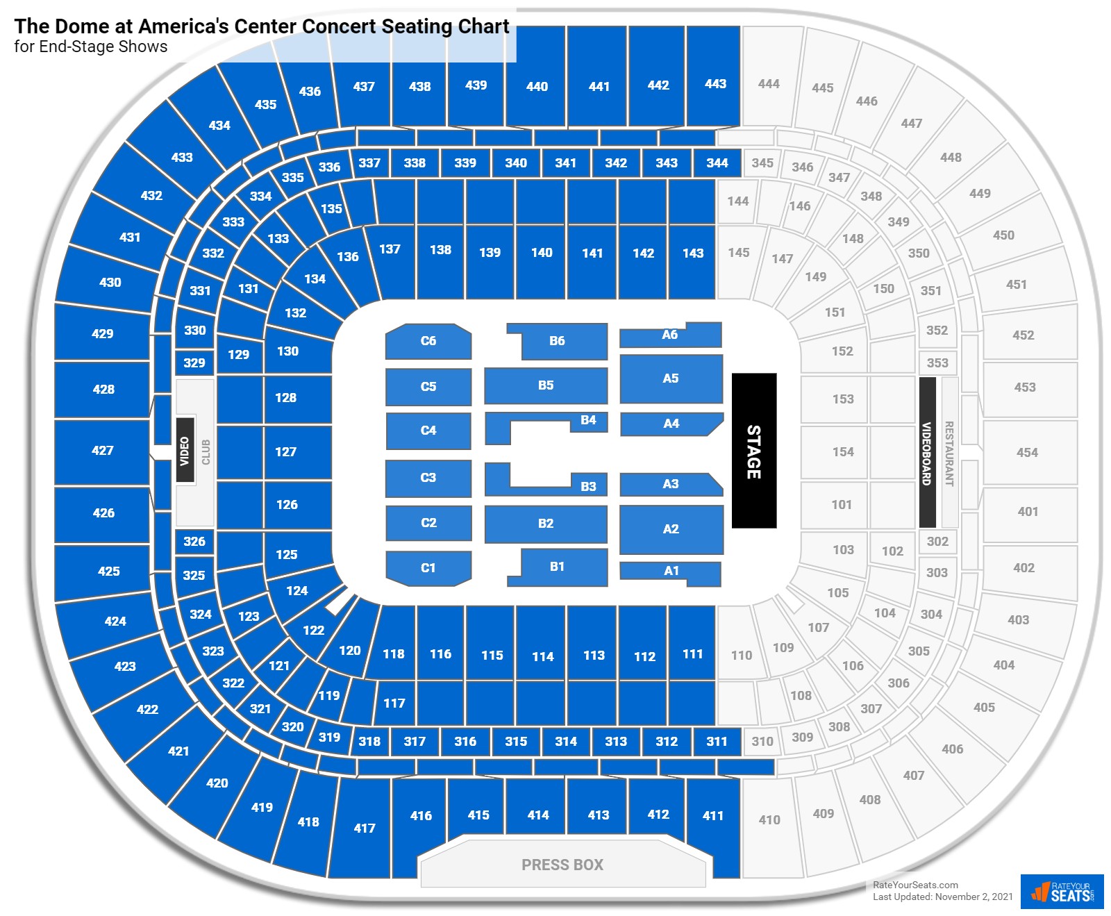 The Dome at America's Center Seating Chart