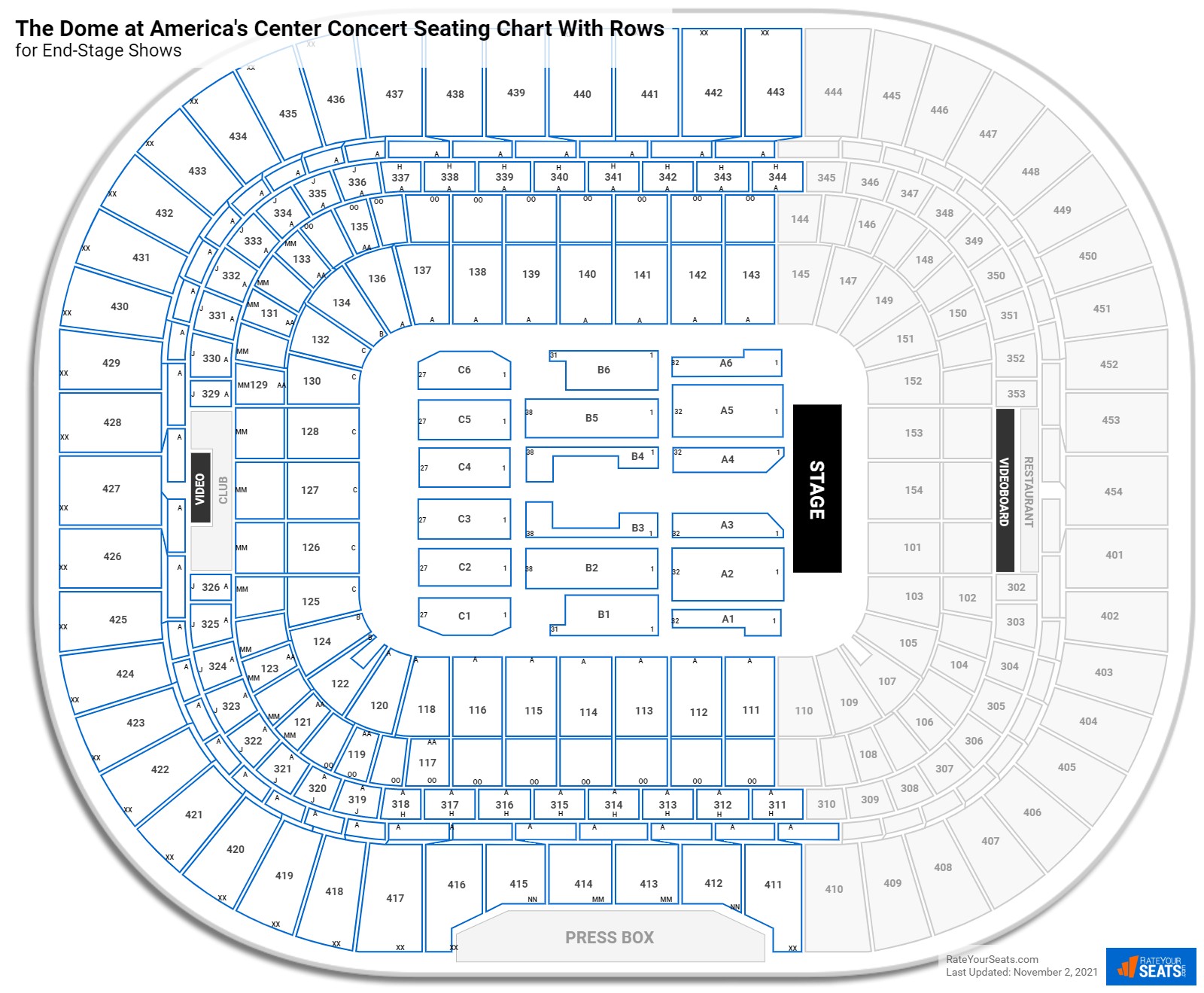 The Dome At America S Center Seating Chart Your Ticket To Sports