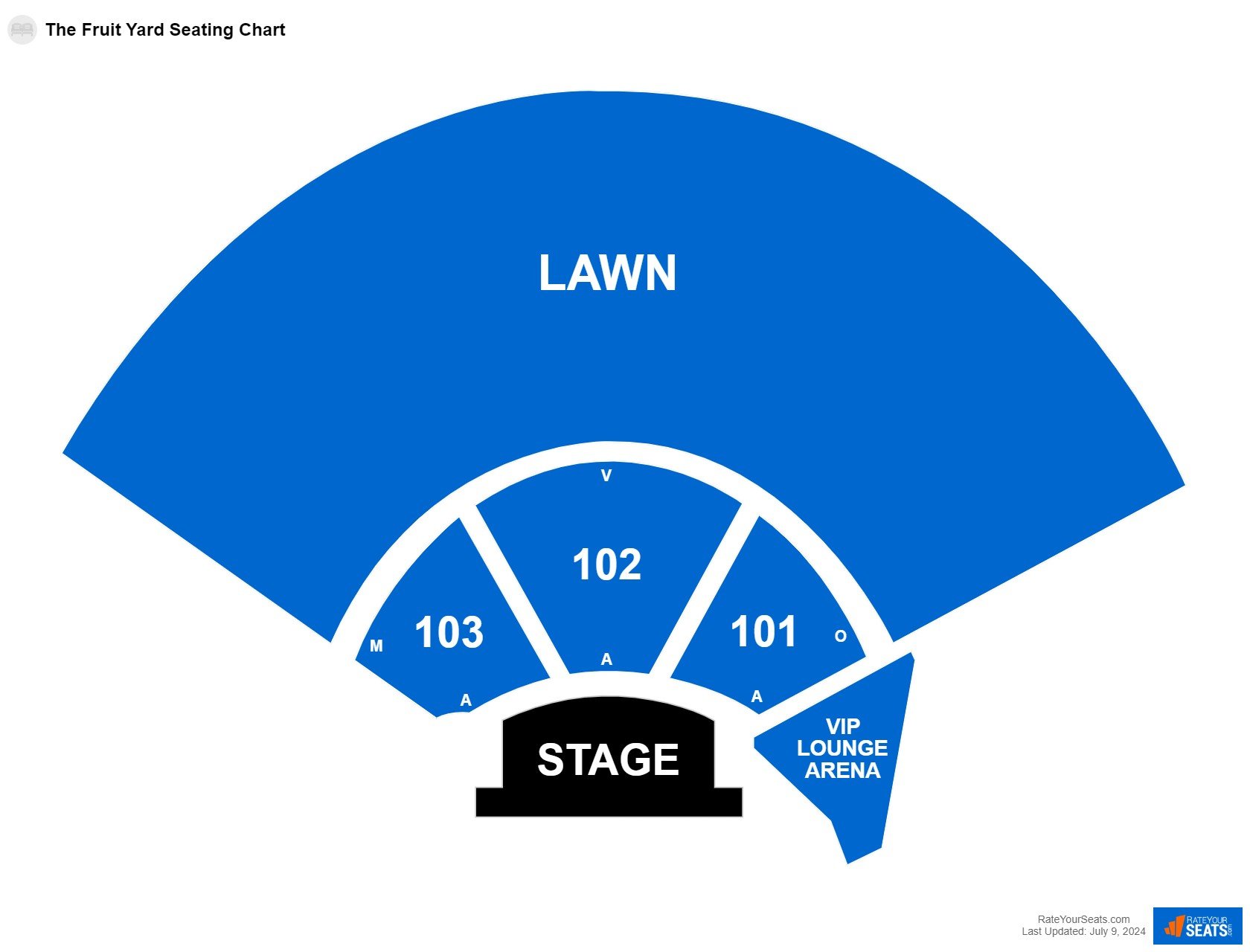 Concert seating chart at The Fruit Yard