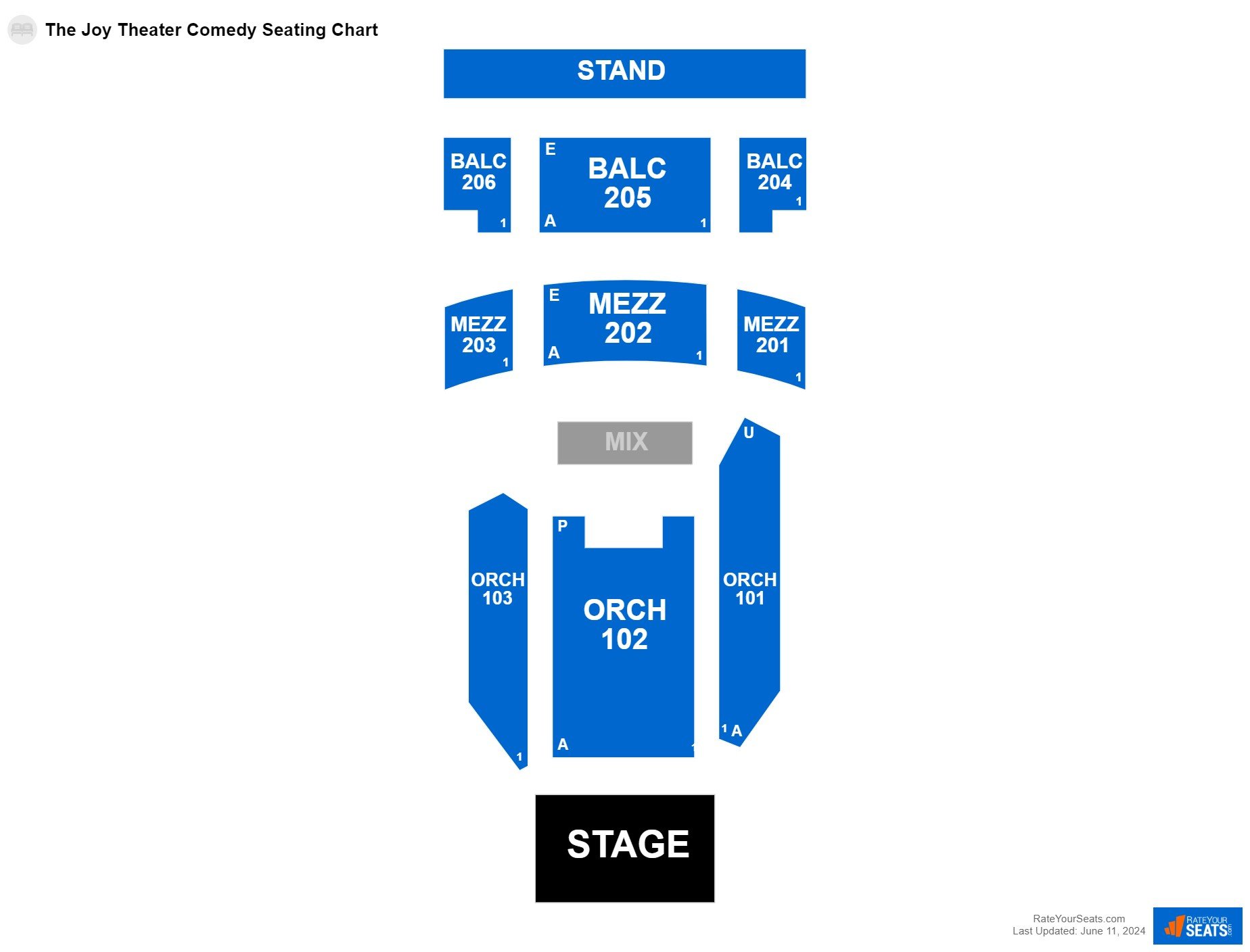 The Joy Theater Seating Charts