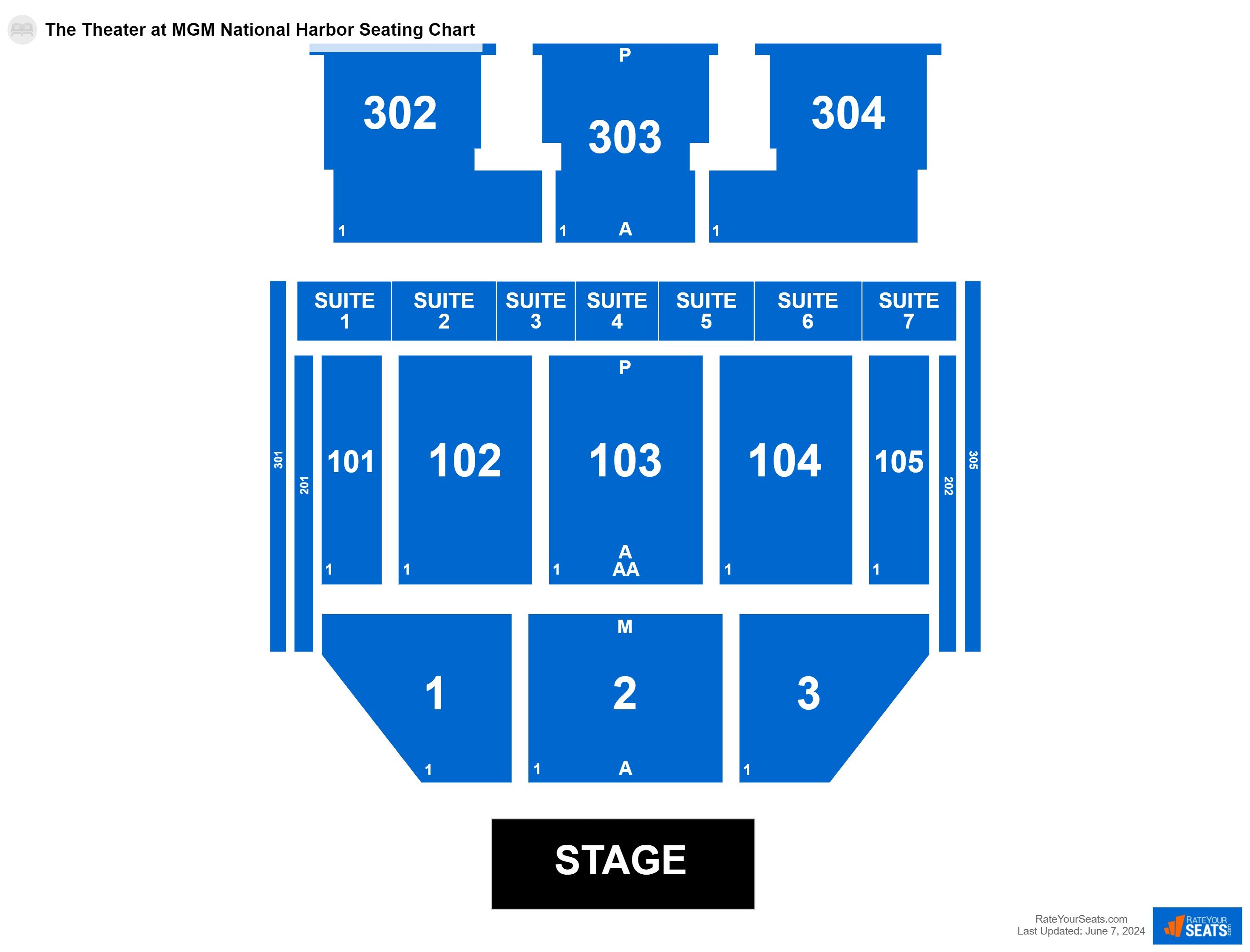 Comedy seating chart at The Theater at MGM National Harbor