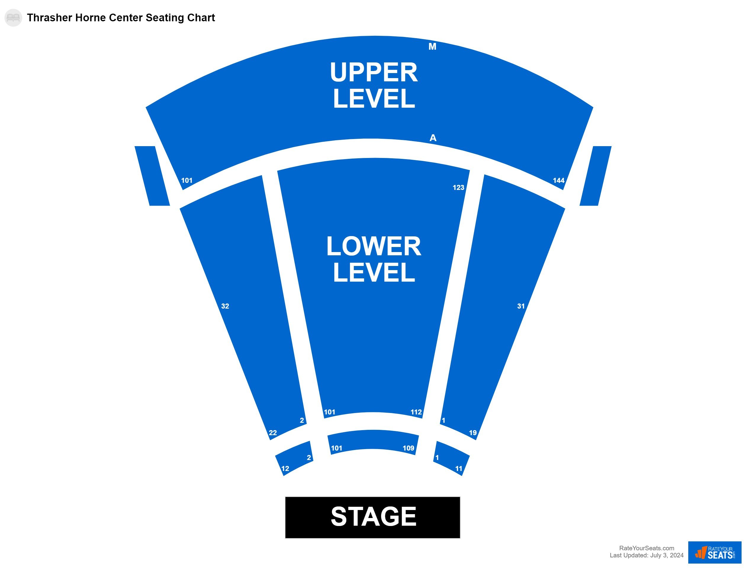 Concert seating chart at Thrasher Horne Center