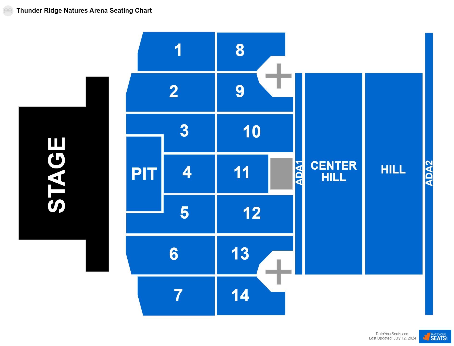 Concert seating chart at Thunder Ridge Natures Arena