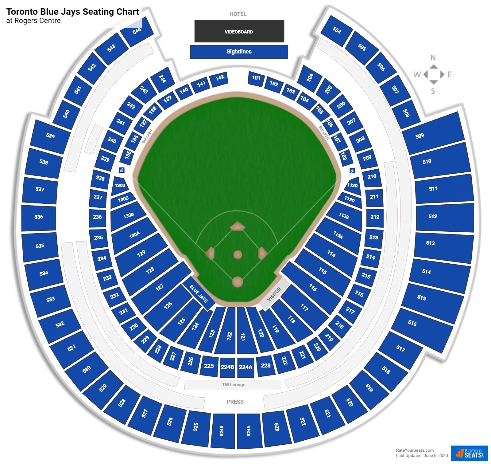 Rogers Centre Seating Chart, Views and Reviews