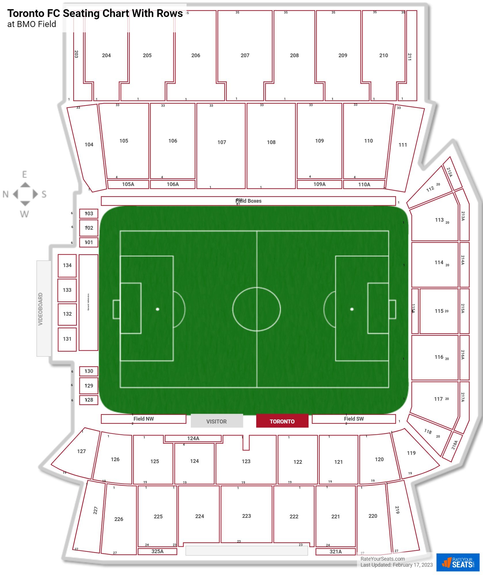 BMO Field Seating for Toronto FC Games - RateYourSeats.com