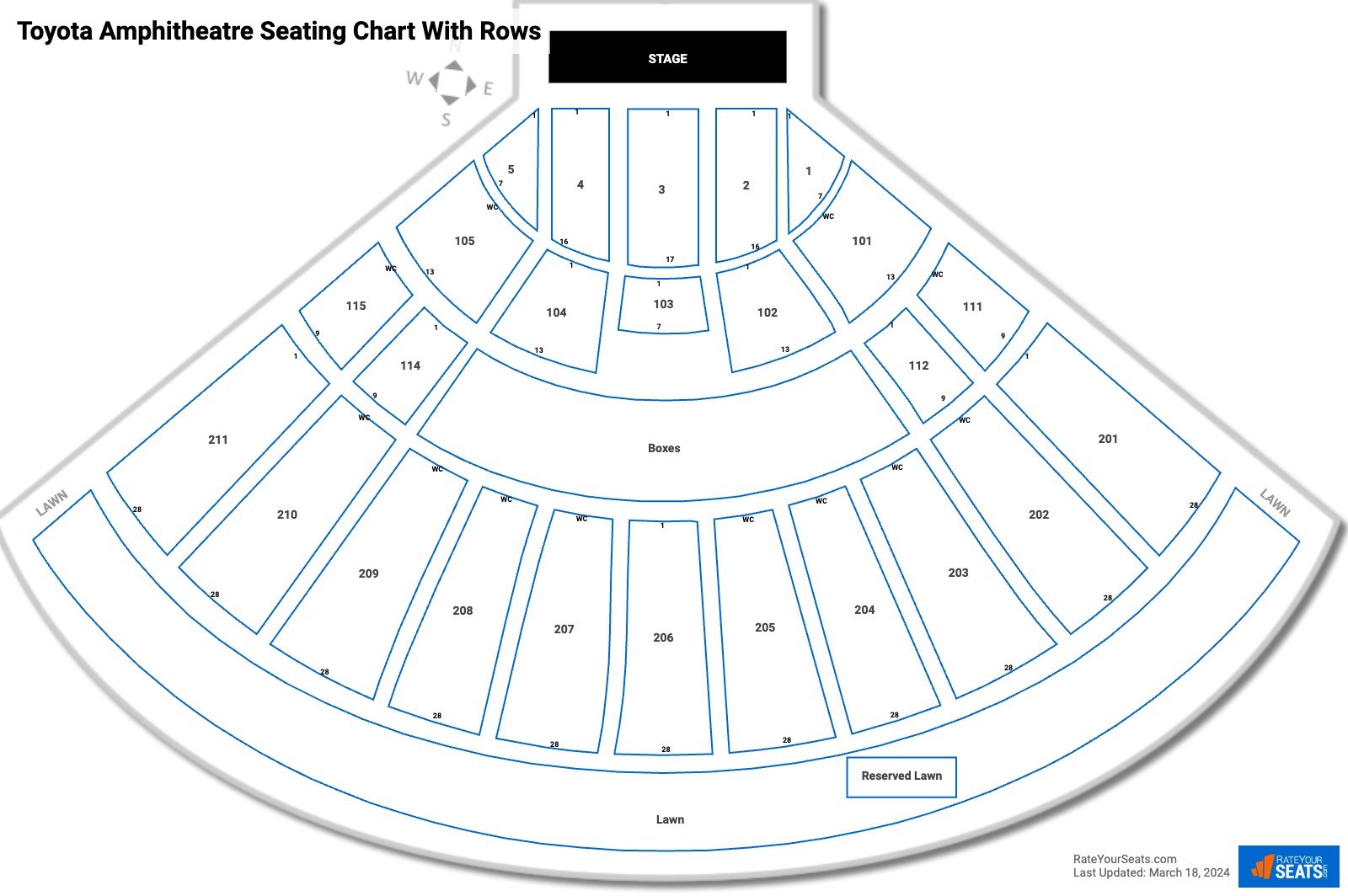 Toyota Amphitheatre Seating Chart